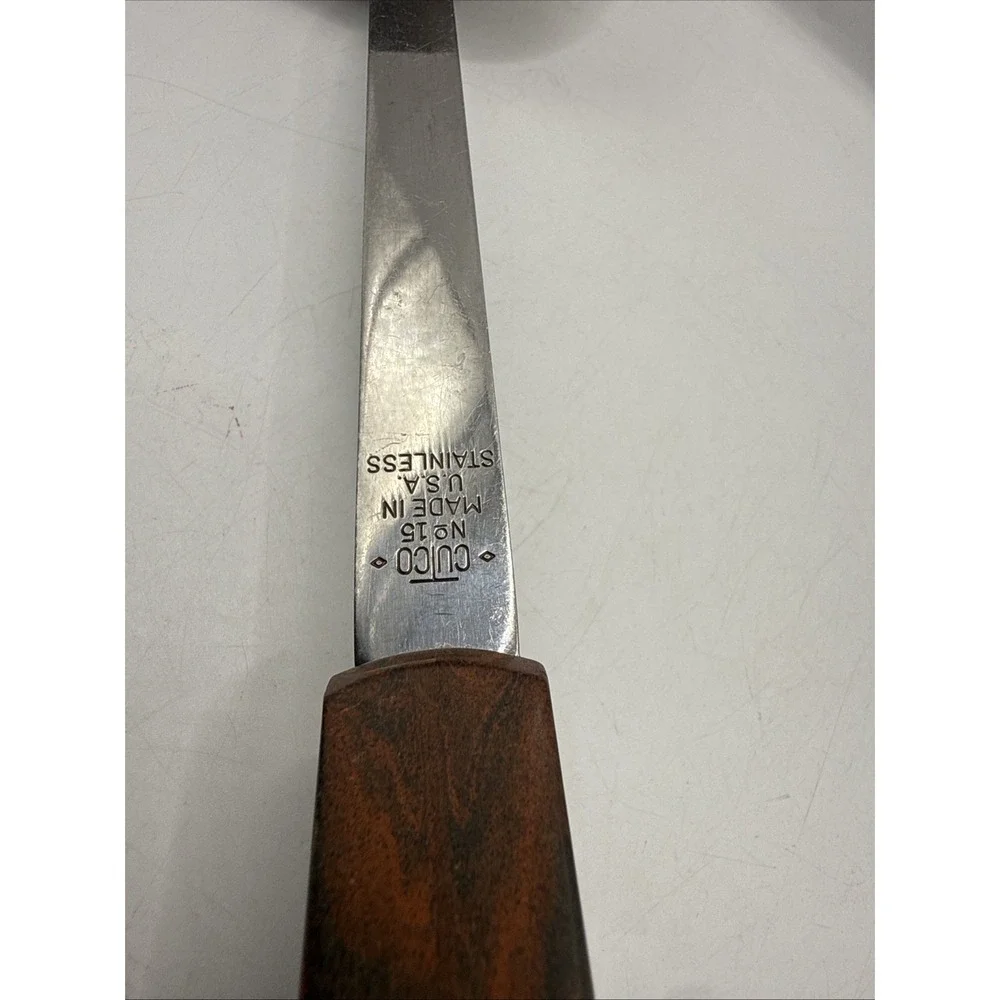 Cutco No 15 Soup Ladle-Brown Ergonomic Handle Stainless Steel Made in USA